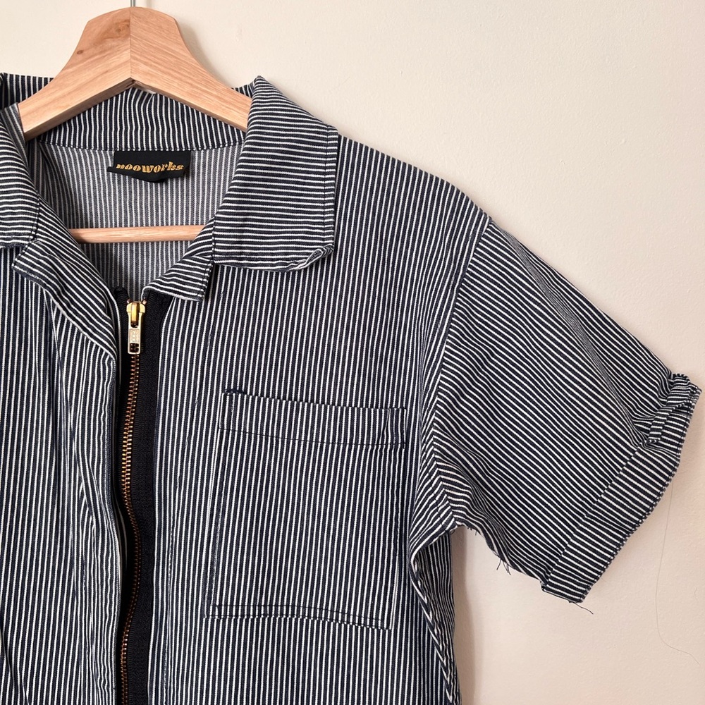 Nooworks Denim Pinstripe Jumpsuit
